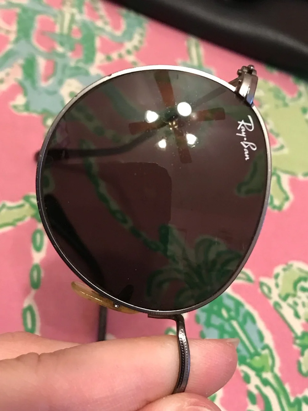 Vintage Ray Ban rb 3447 silver round metal sunglasses in case John Lennon